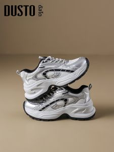 DUSTO | Silver Platform Dad Shoes for Women