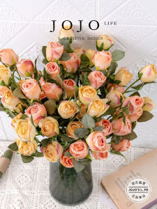 JOJOS L. PD. Artificial Flowers Dried Rose Home Decor Wedding Five Headed Bouquet Modern Simplicity Style Floral Decor