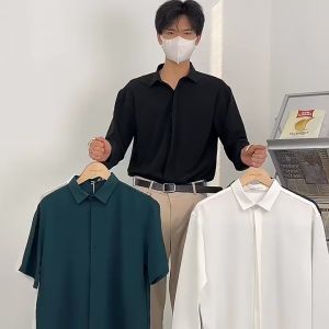 BanYan เสื้อโปโลสีขาว ผู้ชาย แขนยาว ธุรกิจ เป็นทางการ