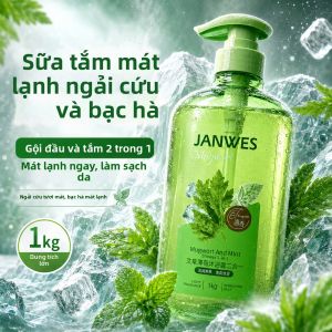 JANWES | Mint Aloe Mát Lạnh Làm Mát 2-trong-1 Tắm & Gội