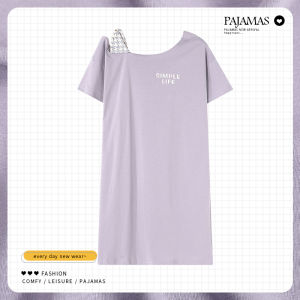 miiow | Pure Cotton Summer Lightweight Short Sleeve Loose Womens Nightgown Catman Casual Home Clothes Sleepwear Sweet Style