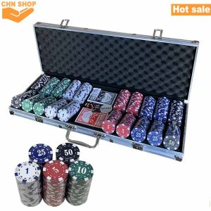 Texas Hold Em Poker Set 500 Chips Texas Poker Dice Game Sports Fitness Fans Goods Chess Card Intelligence Chip Weight 1800g