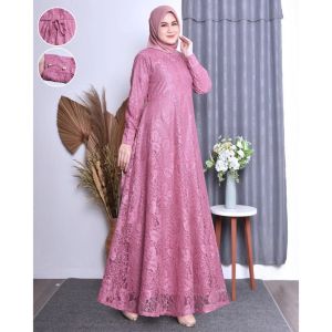 Gamis Pesta / Gamis Brukat Jumbo Size M L XL XXL 3XL/ Maxi Dres / Gamis Kondangan