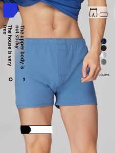 HLA | Mens Pure Cotton Boxer Briefs Breathable Comfortable Underwear Arrogant Style Short Pants With Buckle Large Size Shorts
