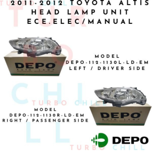 DEPO-112-1130-LD-EM 2011-2012 TOYOTA ALTIS HEAD LAMP UNIT ECE.ELEC/MANUAL