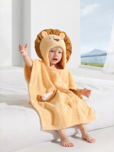 Usbettas | Wearable Hooded Baby Bathrobe Absorbent Quick-Dry Non-Linting