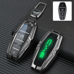 Zinc Alloy Luminous Silicone Car Smart Remote Key Cover Case Casing Keychain Accessories Shell For BYD Seal Sealgull Sealion 06 6 7 New Atto 3 Dolphin M6 E6 E2 E3 D1 T3 Han Tang