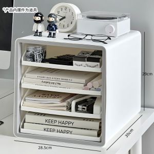 Office Desktop File Organizer Rack A4 Folder Archive Document Multi-layer Storage Shelf Workstation Sorting Box Plastic Material