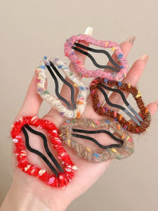 กิ๊บติดผมทรงเมฆสีสันสดใสสำหรับฤดูใบไม้ร่วงและฤดูหนาว กิ๊บติดผมขนแกะแบบหนาพร้อมขอบขนนุ่มสำหรับตกแต่งผม กิ๊บติดผมแบบมีขอบสำหรับตกแต่งผม