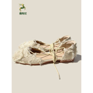 2025 New Style Genuine Leather Flat Bottom Roman Shoe Versatile Cross Buckle Slip-On College Style Fashionable Women's Flats