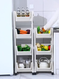 Must-Have for Every Home That Doubles as a Stroller Storage Shelf Ideal for Kitchen Floor Bedroom Mobile Use and Perfect for Organizing Baby Snacks and Bathroom Items Multi Layer Trolley Cart Organizer A Versatile Storage Rack#XTC02