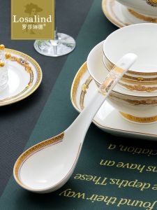 ช้อนตักซุปขนาดใหญ่ ช้อนตักซุปกระดูกสัตว์ ชุดเครื่องครัวเซรามิก ช้อนกลม จิ้มข้าว ช้อนยาว ช้อนตักน้ำแกง