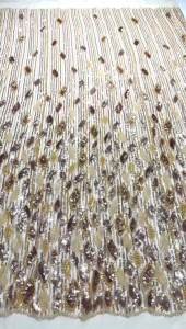 Vải Ren Cô Dâu Châu Phi Đính Hạt Sequin Thêu Tay Chất Liệu Lưới Pháp Cao Cấp 2 Thước Dành Cho Đám Cưới Nigeria.