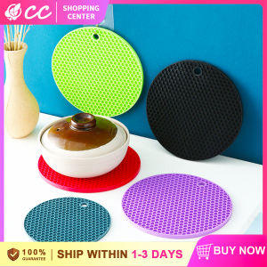 【Creative】Utility Colorful Placemats Silicone Anti-slip Kitchen Table Mat Heat Resistant Silicone Mat Pot Hold Drink Cup Coasters Home Pot Pad Dish Mat