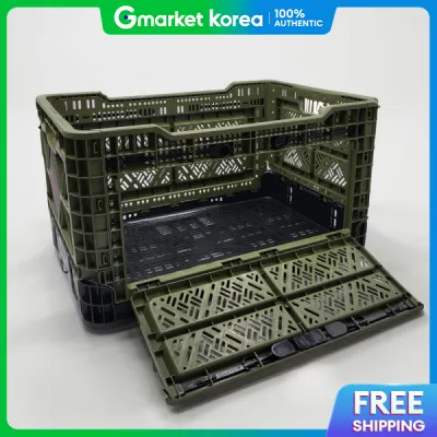 Front-Opening Folding Box Camping Storage Organizer Living Box Milk Crate Storage Basket