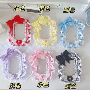 Handmade Angel Wings Card Holder Lace Fabric Cute Girl Heart DIY Craft Small Card Pendant Storage Organizer School Supplies