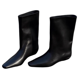 Giày Boots Đế Thấp Kiểu Đơn Giản Đa Năng Đầu Vuông Dài Đến Gối
