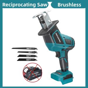 Brushless Cordless Reciprocating Saw Rechargeable Electric Saw Metal Wood Cutting Power Tool For Makita 18V Battery (No Battery)