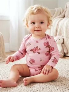 4/5‑Pack Newborn Baby Girls Clothing 100% Soft‑Cotton Long‑Sleeve Cartoon Bodysuits Printed Romper Set 0‑2 Years Infant Outfit