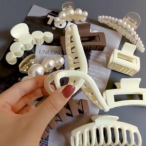 Multiple Styles New Hairpin Large Curly Hair Shark Clip Frosted One Line Clip Fashion Accessories