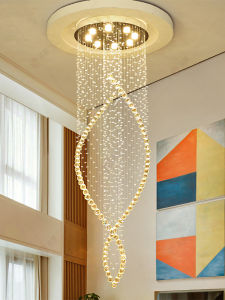 Phube Luxury Crystal Chandelier Design Hanging Lighting Large Modern Indoor Lamp For Living Room Staircase Lobby