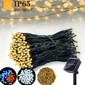 1pc LED Solar String Lights Outdoor 8 Modes Twinkle Fairy Lights Suitable For Stage Lighting Xmas Tree Garden Wedding Decoration