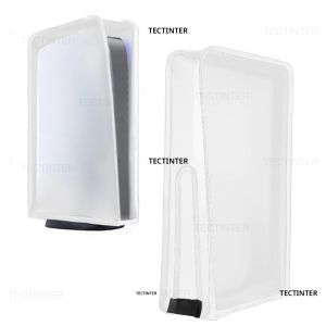 เคสใสกันฝุ่นสำหรับเครื่องเล่น PS5/Slim ป้องกันรอยขีดข่วน ฝาครอบป้องกันฝุ่นแบบตั้ง สำหรับอุปกรณ์เสริม Playstation 5