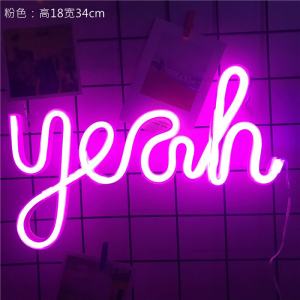 Others | Yeah LED Neon Sign USB Battery Powered Neon Light Sign for Wall Decor Light Up Open Sign for Business Shop Bar Coffee Store