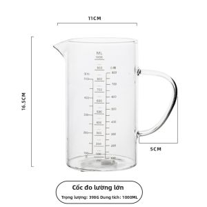 Loolecondera | Cốc Đo Thủy Tinh Cấp Thực Phẩm An Toàn Vi Sóng