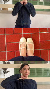 Nose Mesh Pleated Ballet Flats