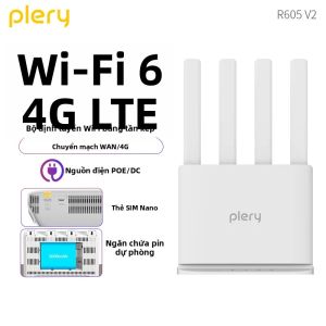 Bộ Định Tuyến Không Dây Plery 4G 300Mbps WiFi6 Băng Tần Kép 2.4G Với Ăng-ten Ngoài Và Khe Cắm Thẻ SIM Cho Gia Đình Du Lịch Và Công Việc