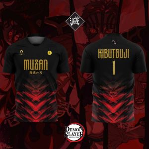 Bandai | 2026 Bandai Demon Slayer Anime MUZAN NO.1 3D Print Football Jersey for Mens Tshirt Summer Sports Casual Tees Kids/Adult Y2K