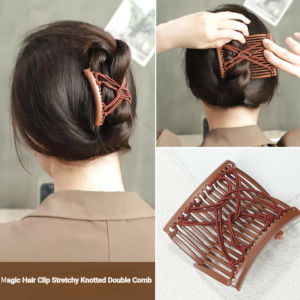 Vintage Magic Hair Comb Women Elastic Rope Hair Accessories Bun Holder Hair Clips Claw Comb-Stay Stretchy Headwear Hairs Styling
