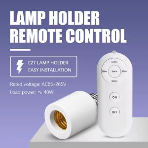 E27 60W Wireless Remote Control Smart Timer Switch Lamp Holder 110V 220V House Multi Light Switch Baby Room Bedroom Timer Switch