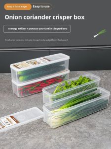 Food Grade Refrigerator Storage Box ness Preservation Sealed Container for Scallions Cilantro Pasta Kitchen Organizer