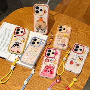 New Casing Realme 14T 14 Realme14T 5G Ins Cute Cartoon Fashion Capybara Ducks Patrick Star Beaver 3D Dolls Anti-fall Phone Case with Lanyard 2025