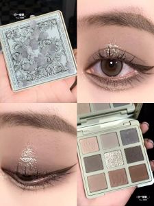 Cold Tone Cement Grey Eyeshadow Palette 9 Colors Earth Tones Ash Brown Smoky Eye Secret Garden 906 by Hold Live