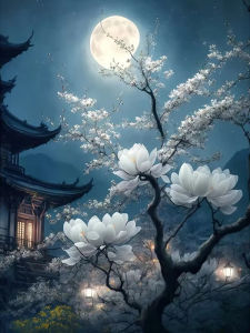 Jigsaw Puzzle for Adults 500/1000/1200/2000PCS Flower Moon Scenery Paper Puzzle Home Wall Decoration Gift Idea