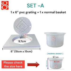 PVC /Stainless steel insects /Hair and odour control / Drain floor Grating cover / floor trap (6”x6”)