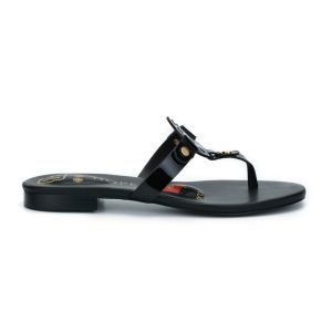 HOPE ROZA (ROSA) - MOONRAKER Women Round Toe Leather Sandal With Adjustable Strap- Soft and Anti Slip Sole Flat Leather Womens Sandals - Black