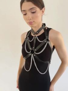 Dây Đeo Thân Bằng Da Gợi Cảm Dành Cho Nữ Dây Đai Ngực Kiểu Gothic Đồ Lót Dây Buộc Trang Sức Gợi Cảm Quần Áo Fetish Đồ Da PU Dành Cho Người Lớn