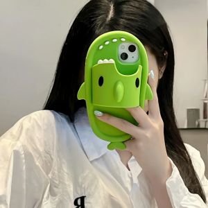 Ốp Điện Thoại Hình Cá Mập Xanh Cho iPhone 16/15/14/13/12/11/XSMax/XR/Pro/Max Chất Liệu Silicon Bảo Vệ Toàn Diện Thiết Kế Hoạt Hình Dễ Thương