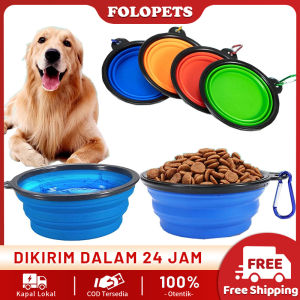 FOLOPETS Mangkok Lipat Silicon Tempat Makan Hewan Anjing & Kucing Dapat Dibawa Kemana Saja Mangkuk Minum Kucing Pet Bowl
