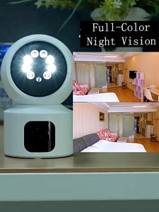 กล้องวงจรปิด 2 เลนส์ 360 5G wifi Full HD 8ล้านพิกเซล เลนส์คู่ หน้าจอคู่ CCTV Security Cameras การหมุน PTZ การดูระยะไกลผ่านโทรศัพท์มือถือ