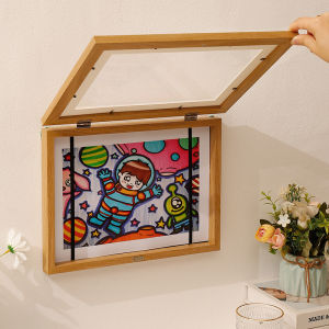 Modern Handmade Magnetic Picture Frame No Drilling Childrens Art Display 150 A4 Certificate Display 8 Inch Density Board