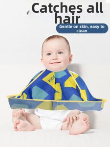 Non-Shedding Haircut Apron Baby Toddler Hair Cutting Hoodie Durable Easy-To-Wash Child Hairdressing Cover for Infants And Kids