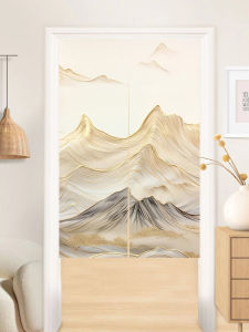Modern New Chinese Style Door Curtain High End Home Use Bedroom Partition Bathroom Blocking Feng Shui Curtain Fabric Art
