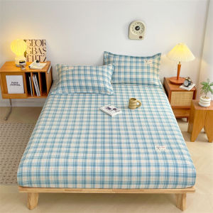 SUNLIGHT HOME Cotton linen Bedsheet 8 ColorsSimple Style Fitted Bed SheetBreathable Mattress Cover