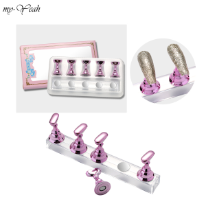 myyeah 5 Cái Sơn Móng Gel Nghệ Thuật Bàn Cờ Đứng Trưng Bày Thực Hành Bộ Đồ Tập Cờ Vua Màu Trắng Đen Đầu Từ Tính