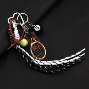 Y2K Sports Style Bag Charm Keychain Chocolate Billiard Pendant Keychain for Backpack Trendy Rope Accessory For Women Bag Jewelry